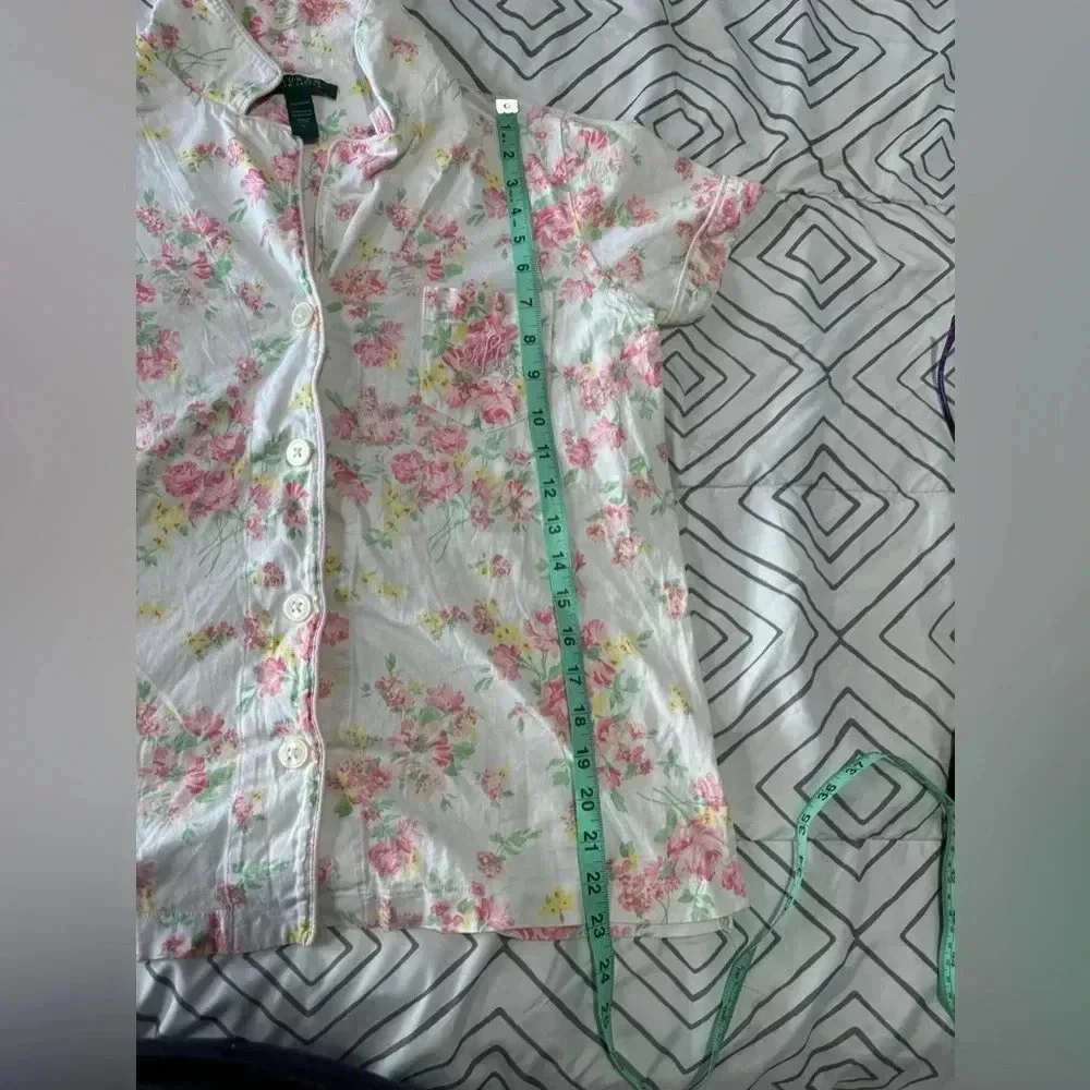 Lauren Ralph Lauren Women’s Pajama Sleep Button Down Top size Large